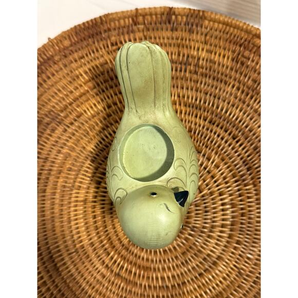 Green Resin Bird Tealight Candle Holder Spring Decor Shelf Sitter Home Accessory - Picture 7 of 9